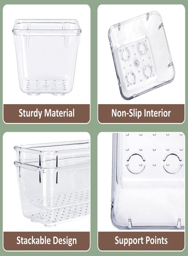 HOMIFLY منظم أدراج غير قابل للكسر من هوم فلاي مكون من 8 قطع / صينية تنظيم أدراج متعددة الأغراض / صندوق تخزين لطاولة الزينة / صينية تنظيم المكياج / صناديق تخزين للحمام / المطبخ - (شفاف) - Image 4